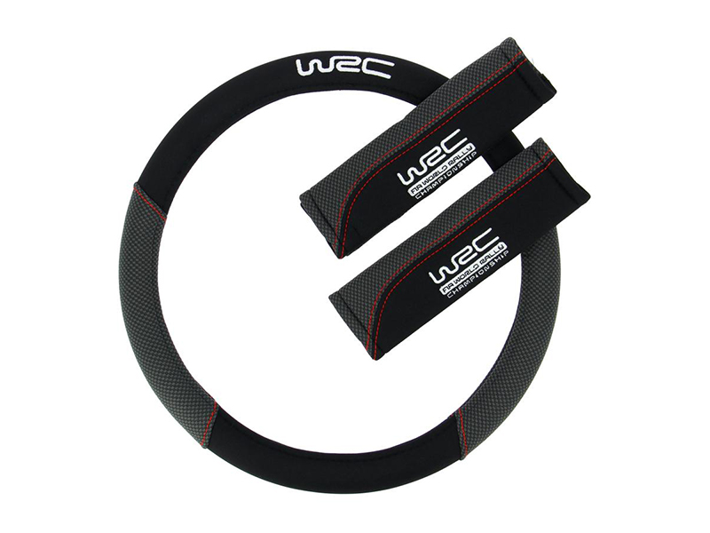 WRC Kit couvre volant+fourreau de ceinture style racing avec surpiq?re rouge