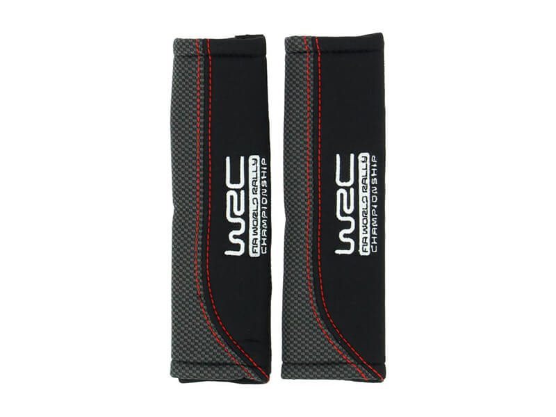 WRC 2 fourreaux de ceinture tissu noir imprimé carbone avec surpiqûre rouge