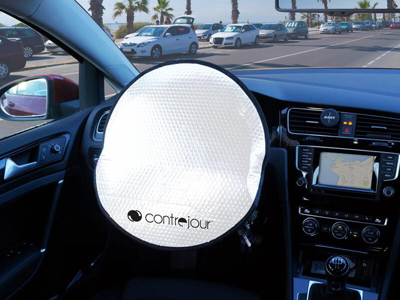 Protection Solaire Pour Volant Voiture - Housse Pare-soleil 40x40cm Universelle - Réfléchit Les UV Et La Chaleur