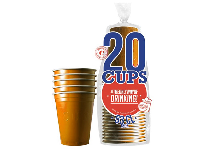 BEER CUP Réutilisable 53CL X20 - Orange - ORIGINAL CUP 
