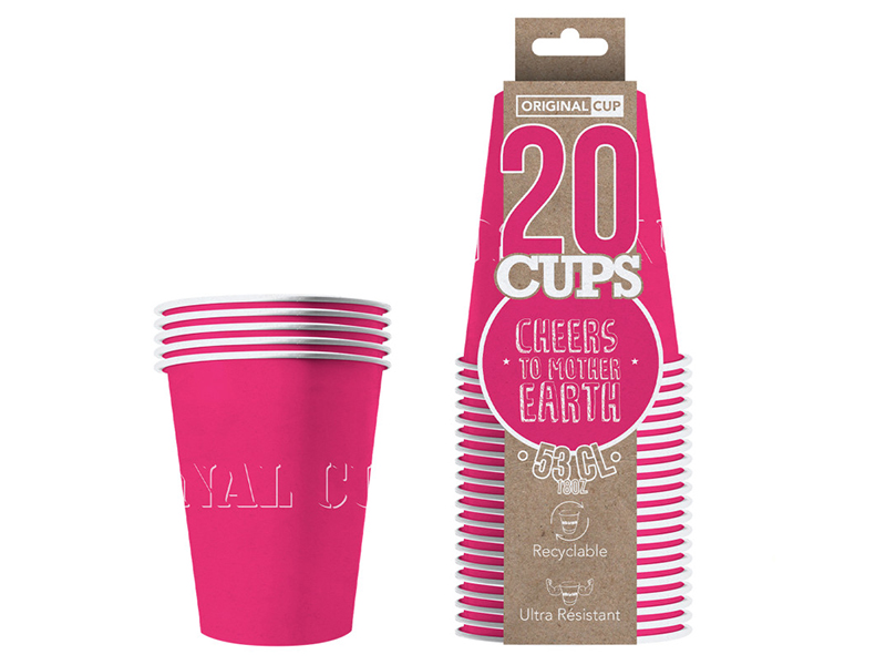 BEER CUP Carton 53CL X20 - Rose - ORIGINAL CUP 