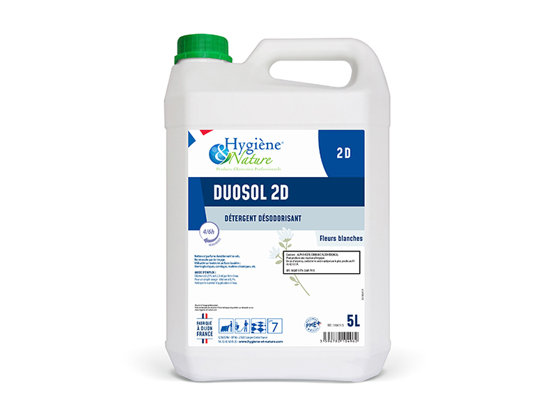 Duosol 2D Détergent Désodorisant Fleurs Blanches 5L