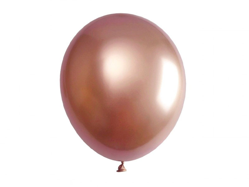 Ballon métal en latex de 30 cm ROSE GOLD (x6)