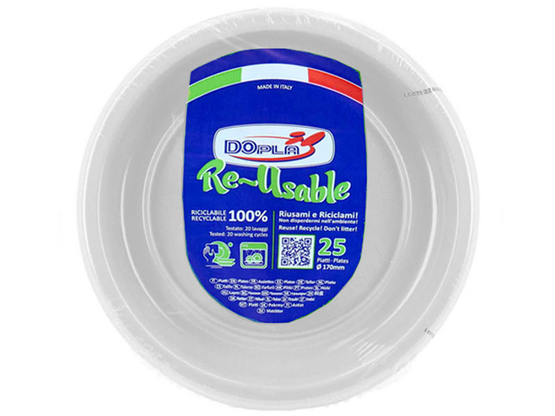 Assiette Creuse Réutilisable Blanche X25