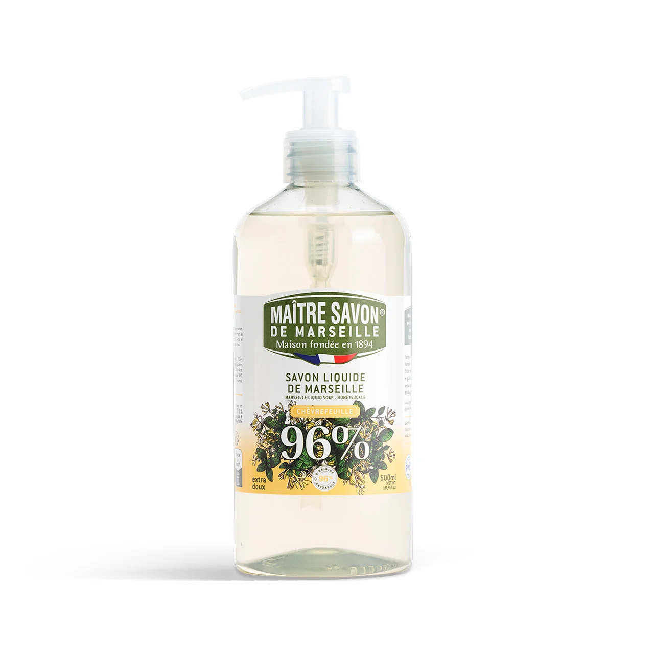 SAVON DE MARSEILLE POMPE 1L Chevrefeuil - Liquide - COMPAGNIE DU MIDI