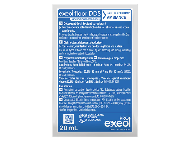 EXEOL FLOOR DDS AMBIANCE - EXEOL FLOOR Détergent Désinfectant Surodorant 250 Doses - EXEOL
