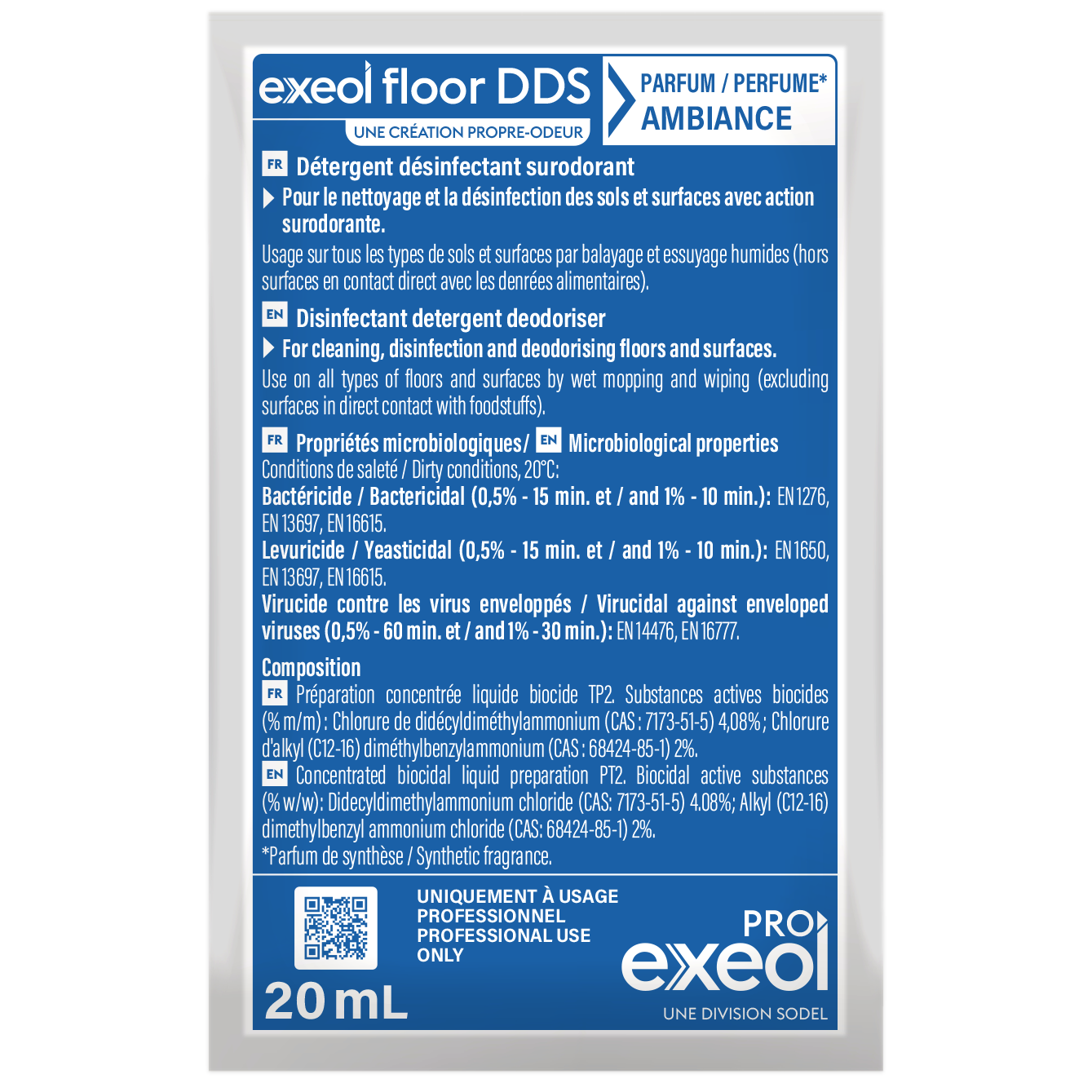 Détergent désinfectant surodorant AMBIANCE 250 doses