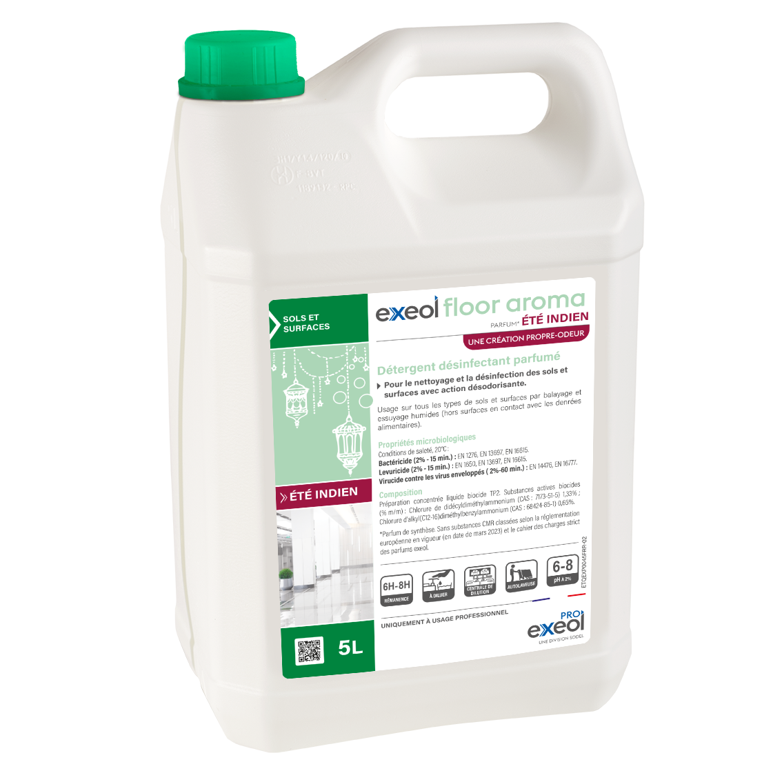 Détergent désinfectant parfumé ETE INDIEN 5L