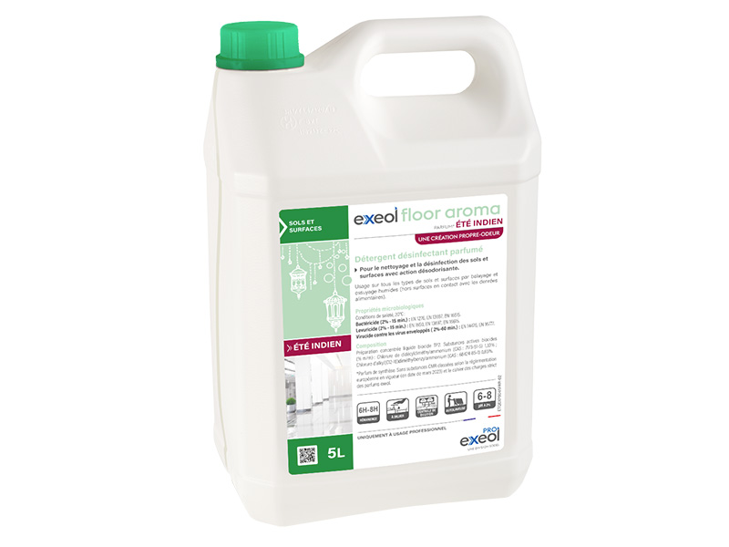 EXEOL FLOOR AROMA - Détergent désinfectant parfumé Eté Indien 5L - SODEL