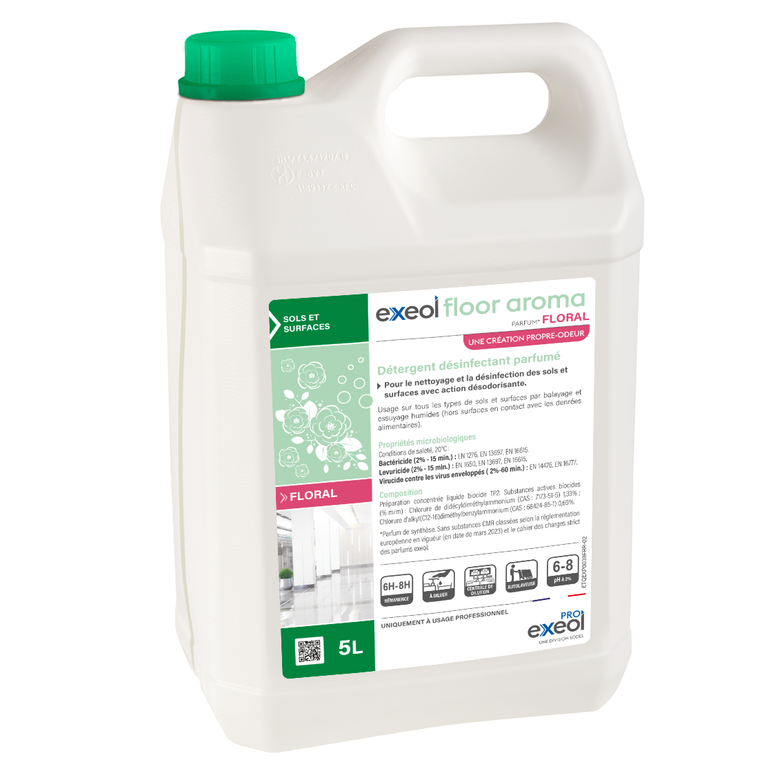 Détergent désinfectant parfumé FLORAL 5L