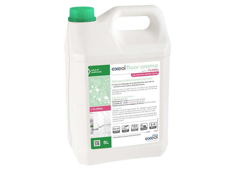 EXEOL FLOOR AROMA - Détergent désinfectant parfumé Floral 5L - SODEL