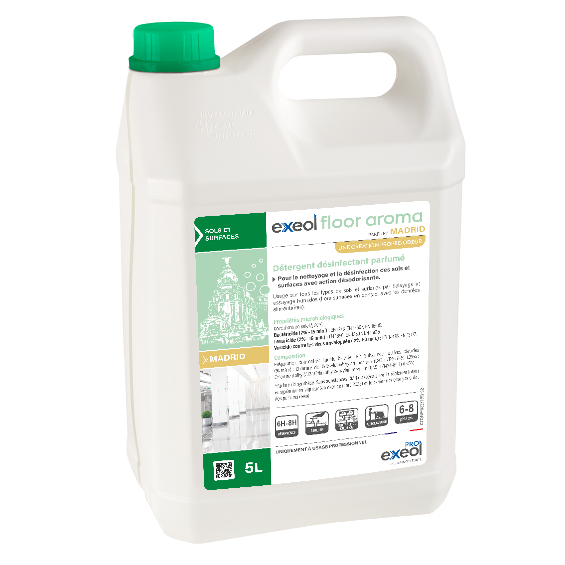 Détergent désinfectant parfumé MADRID 5L