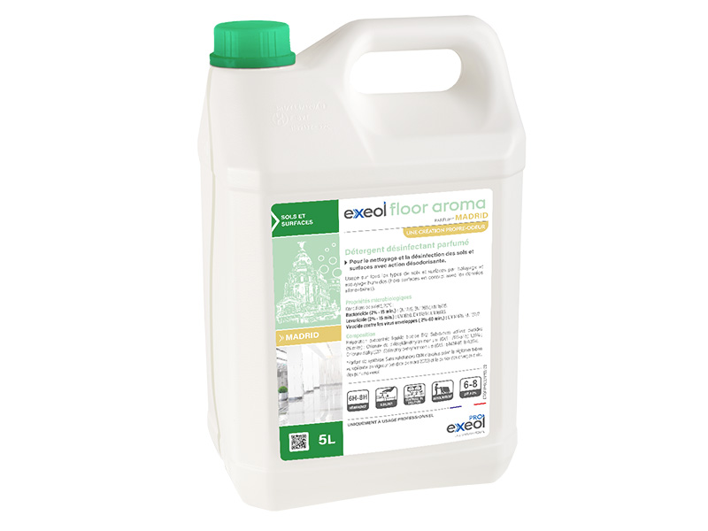 EXEOL FLOOR AROMA - Détergent désinfectant parfumé Madrid 5L - SODEL
