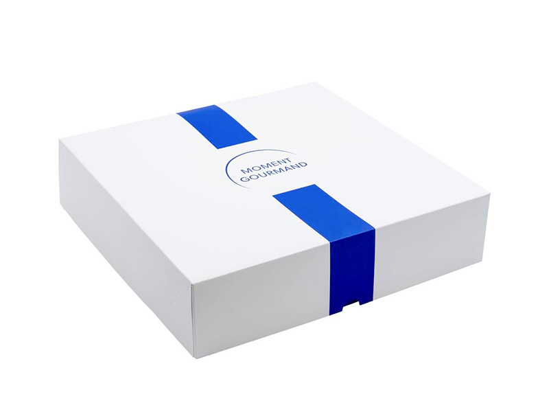 BOITES  PATISSIERES DECOREES "Moment gourmand" 330x330x80MM - Hauteur 8cm - PUBLI EMBAL