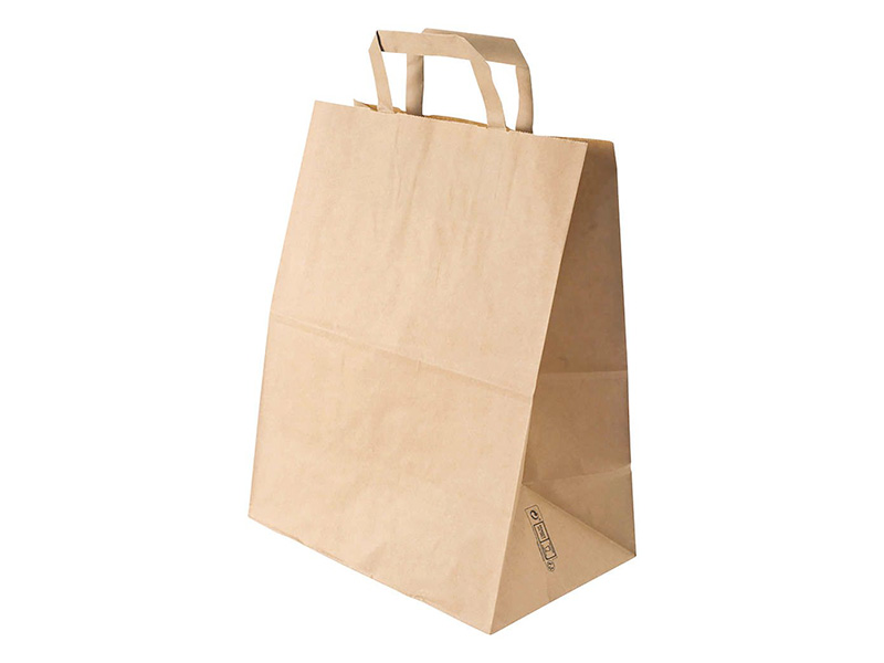 SACS CABAS avec poignées plates Kraft 370+340x330MM - 90Gr - PUBLI EMBAL