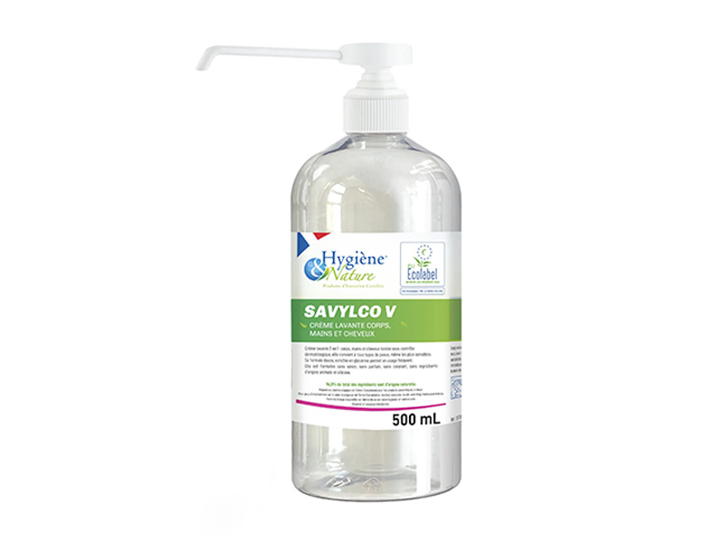SAVYLCO V ECOLABEL - Gel lavant pour corps, mains et cheveux 500ML - HYGIENE & NATURE