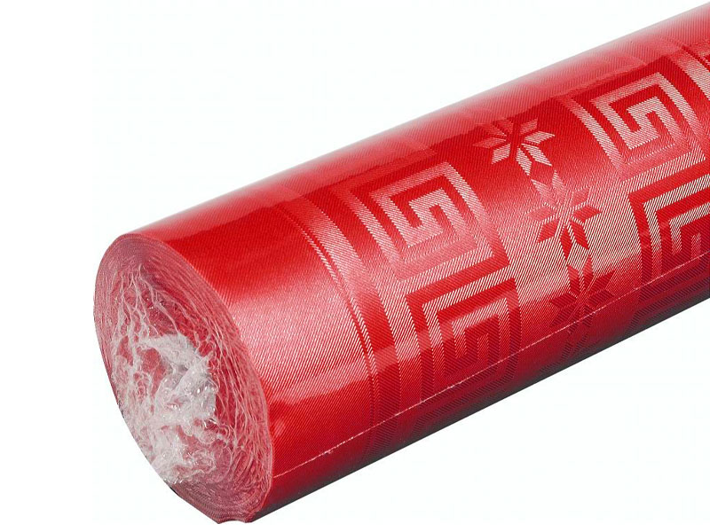 Nappe Papier Plastifié Rouge 1,2x7m