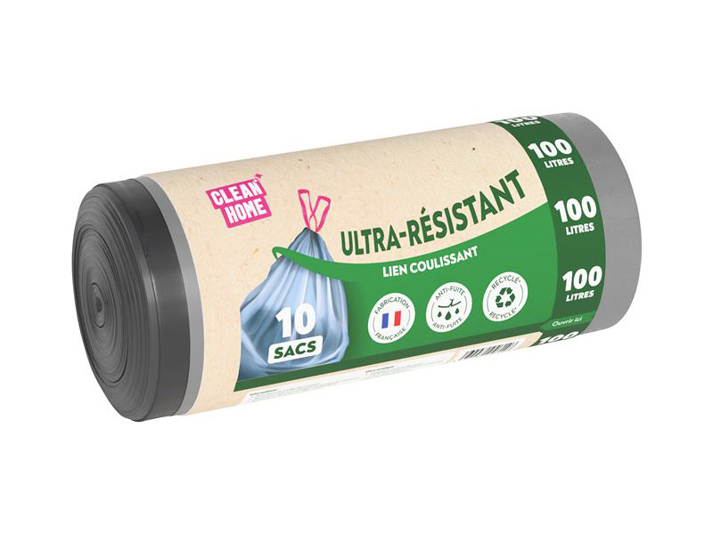 SACS POUBELLE Coulissant 100Lx10 - PUBLI EMBAL