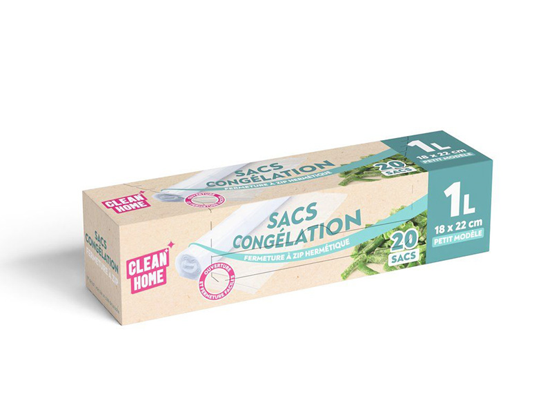 SACS CONGELATION Transparents - Fermeture à ZIP 18x22cm x20 - PUBLI EMBAL