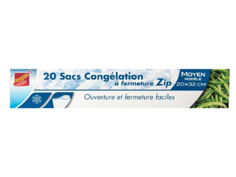 Sac Congélation à Zip x 20 (20 x 32cm) - Polydis