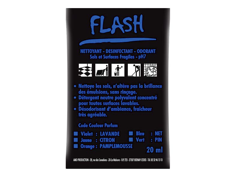 Détergent Désinfectant Flash Net 20mL X250 Doses