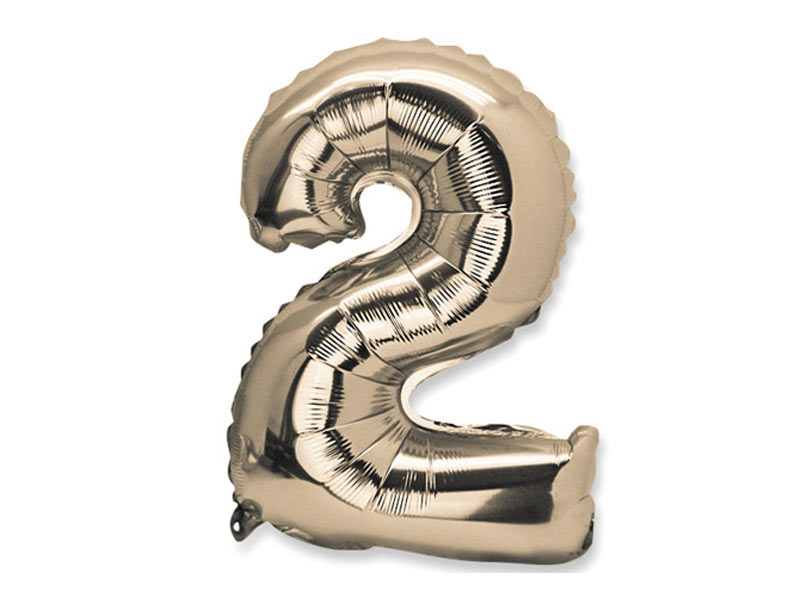 Ballon OR 2 ans chiffre anniversaire - Polydis