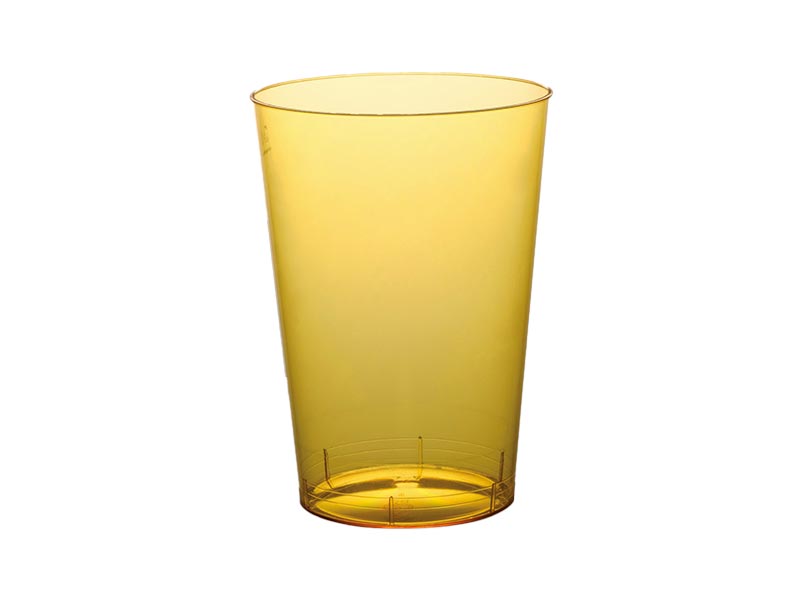 GOBELET VERRE RAI Réutilisable 23CL X10 - Jaune - GOLD PLAST