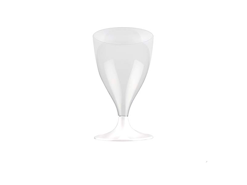 Verre à Vin Minéral Plastique Réutilisable Premium Blanc 200ccX6