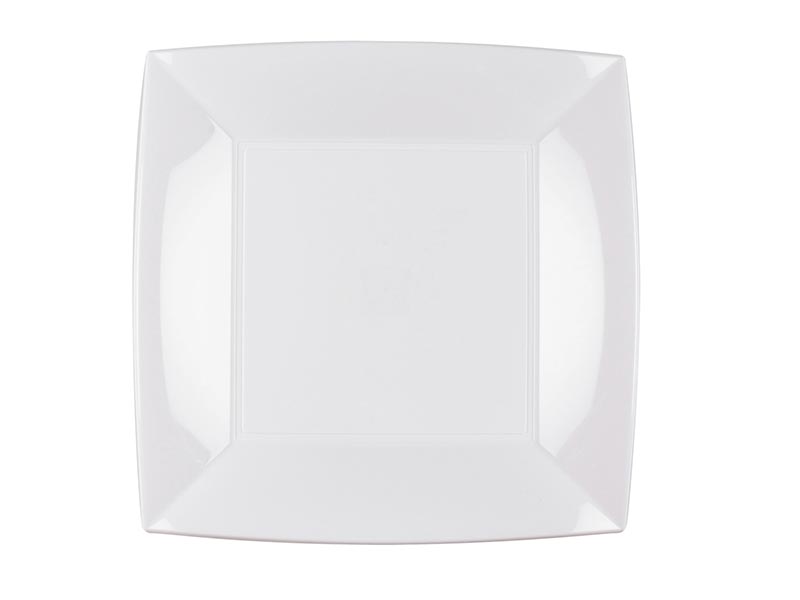 Assiette Plastique Réutilisable Nice Plate Blanc X8