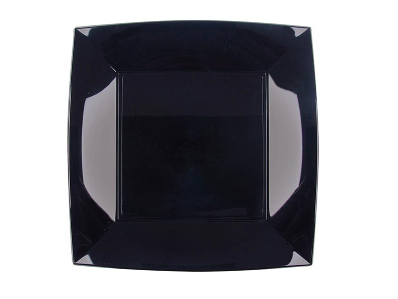 Assiette Plastique Réutilisable Nice Plate Noir X8