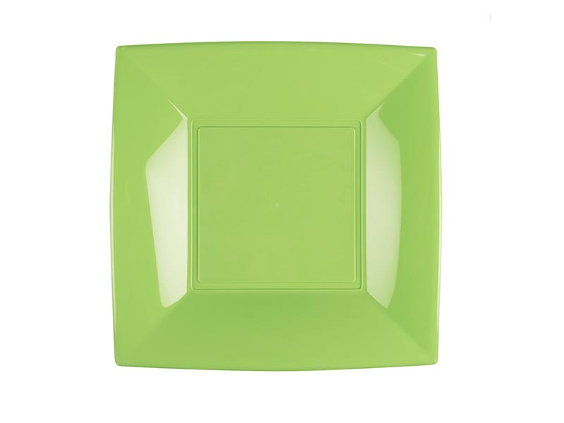  ASSIETTES Nice Plates Réutilisable X15 - Vert - GOLD PLAST 