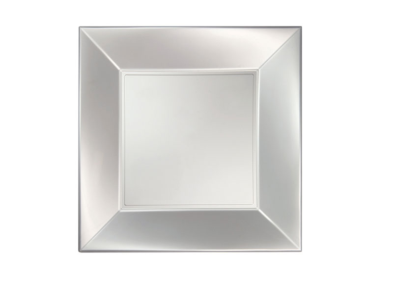  ASSIETTES Nice Plates Réutilisable X15 - Blanc perlé - GOLD PLAST 