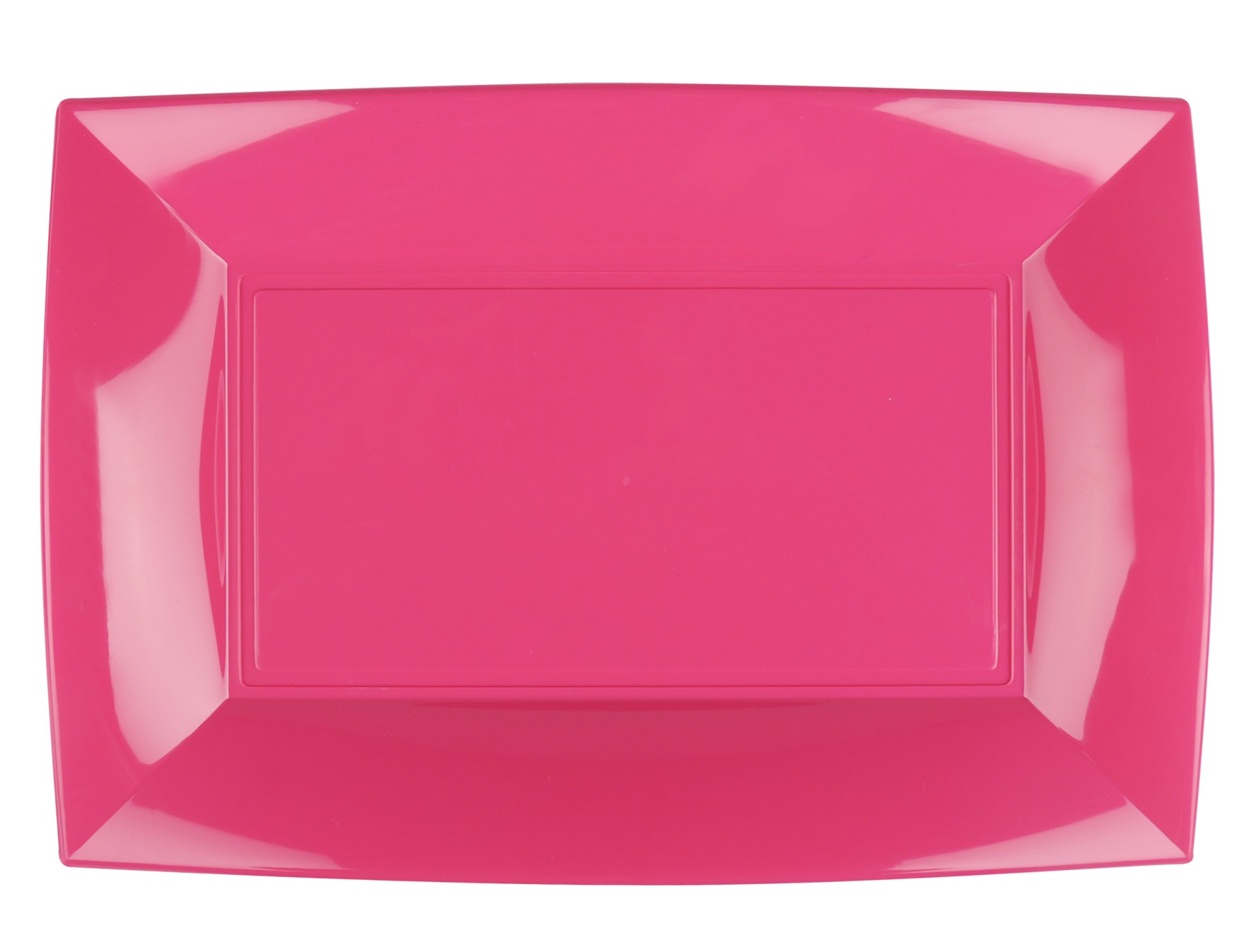 ASSIETTES Nice Rectangle Réutilisable Grand modèle X3 - Fuchsia - GOLD PLAST 