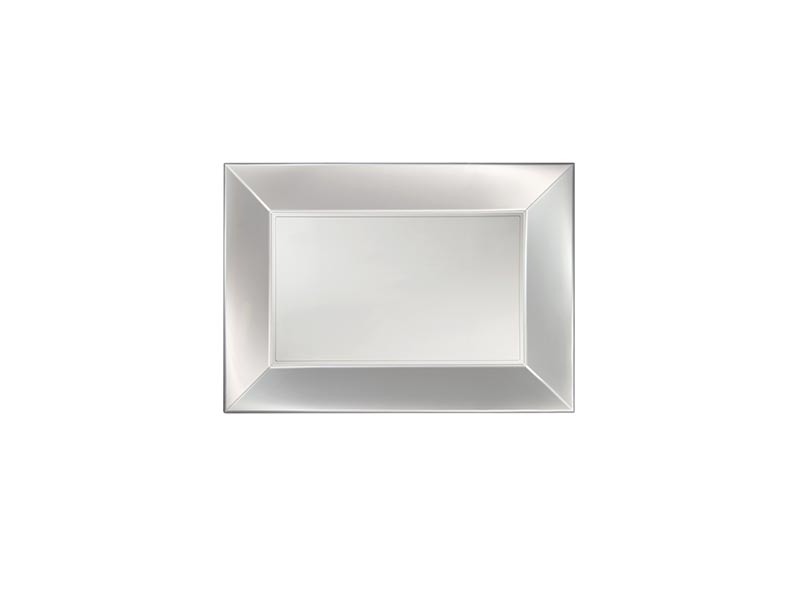 Assiette Plastique Réutilisable Nice Rectangle Blanc Perlé X8