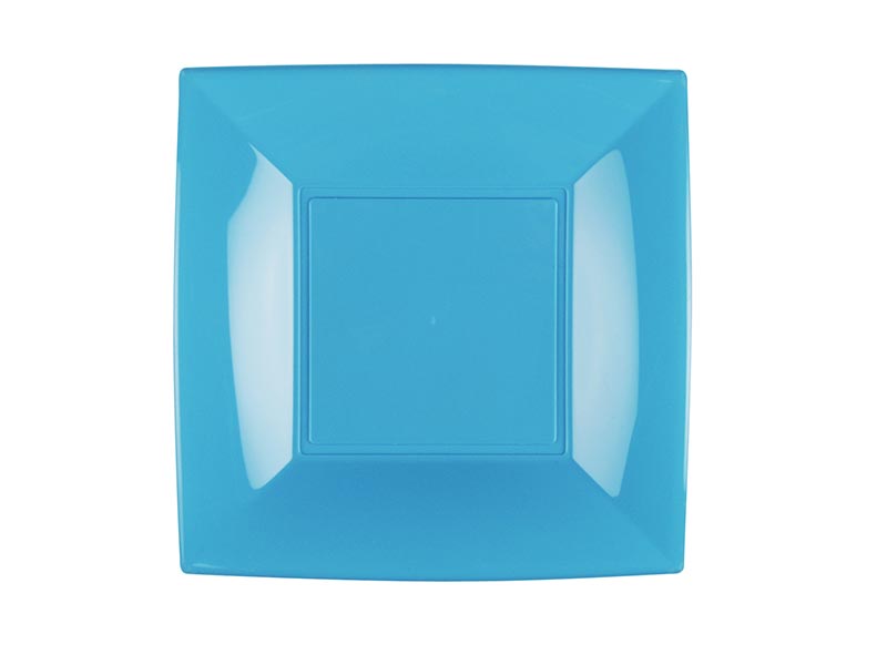 ASSIETTES Nice Plates Réutilisable X6 - Turquoise - GOLD PLAST
