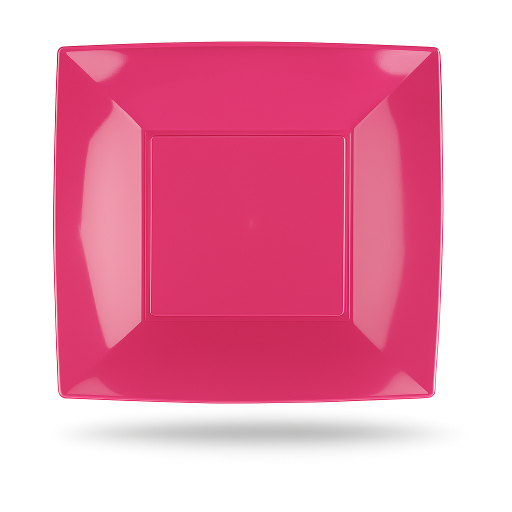 ASSIETTES Nice Plates Réutilisable X6 - Fuchsia - GOLD PLAST