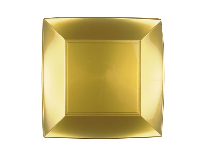 ASSIETTES Nice Plates Réutilisable X6 - Or - GOLD PLAST