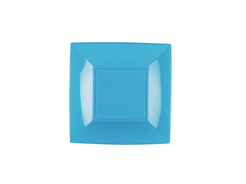 ASSIETTES Nice Dessert Réutilisable X6 - Turquoise - GOLD PLAST 