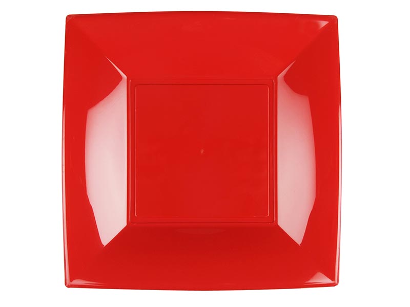 ASSIETTE Nice Grande Réutilisable X6 - Rouge - GOLD PLAST 