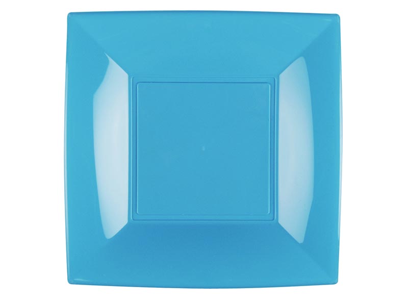 ASSIETTE Nice Grande Réutilisable X6 - Turquoise - GOLD PLAST 