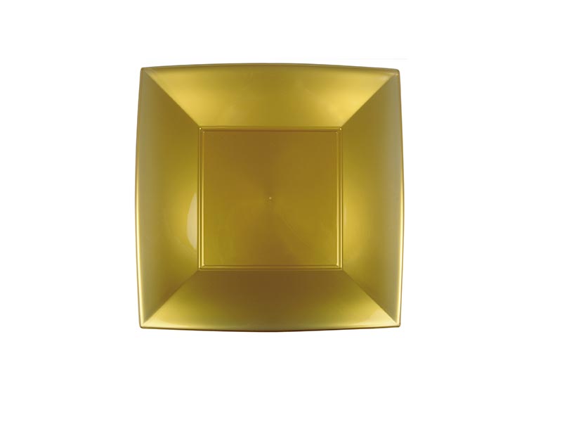 ASSIETTE Nice Grande Réutilisable X6 - Or - GOLD PLAST 