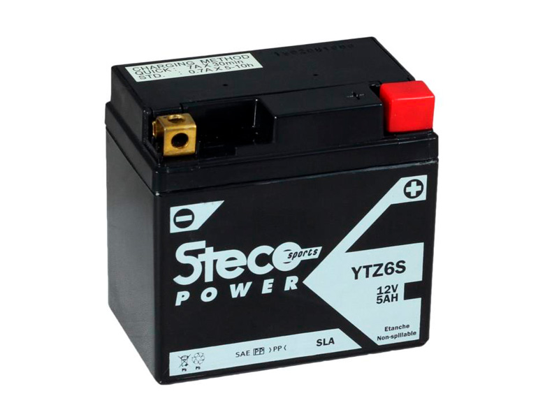 Batterie moto 12V 5Ah 80A STZ6S STECO