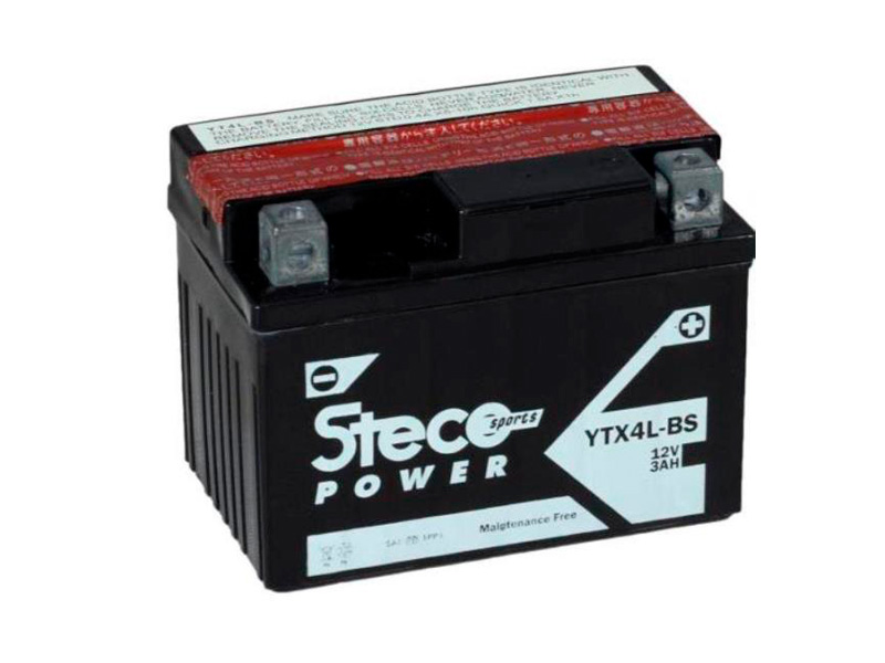 Batterie moto 12V 3Ah 50A YTX4L-BS STECO