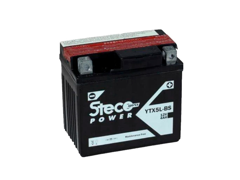 Batterie moto 12V 4Ah 70A YTX5L-BS STECO