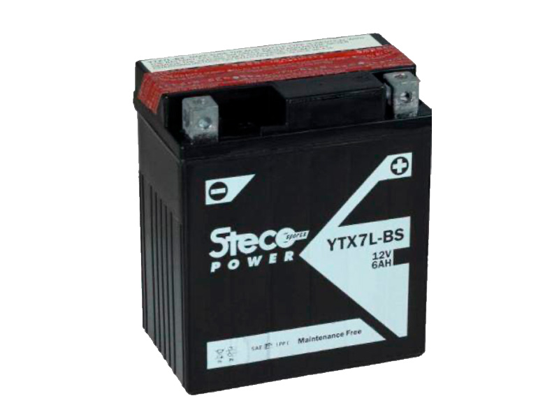 Batterie moto 12V 6Ah 85A YTX7L-BS STECO