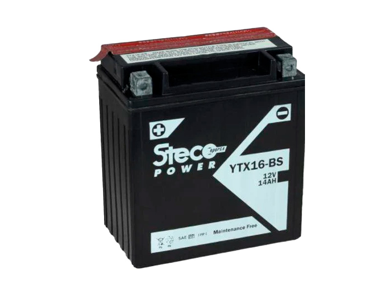 Batterie moto 12V 14Ah 230A YTX16-BS STECO