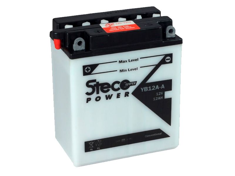 Batterie moto 12V 12Ah 165A YB12A-A STECO