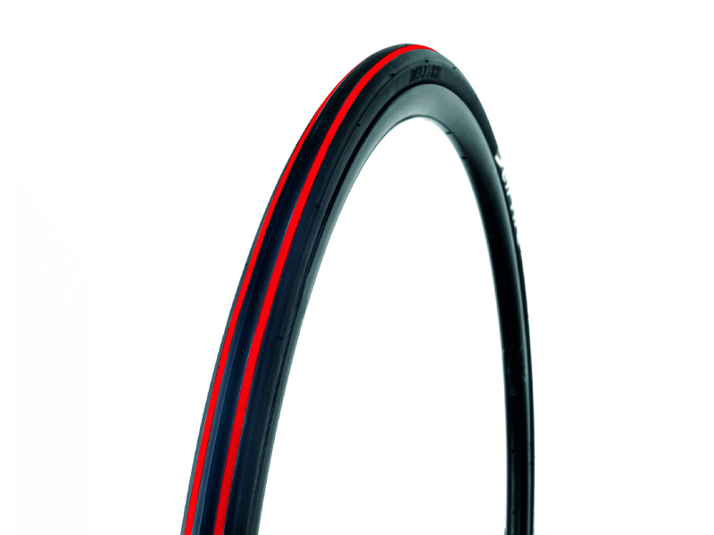 Pneu course triangle souple 700X23 62 TPI noir-rouge