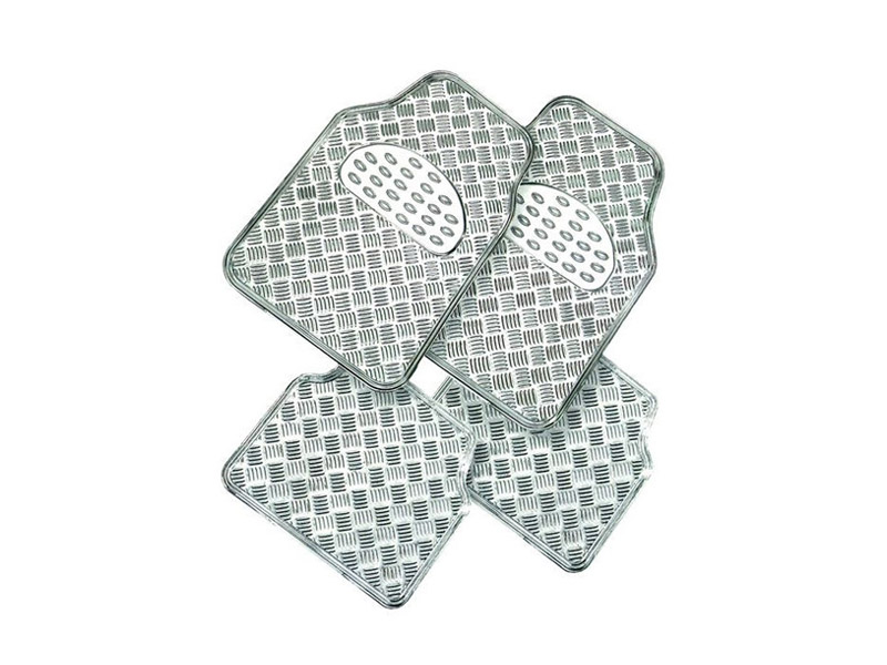 Jeu de 4 tapis ALU GRIS METALIC