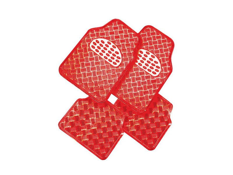 Jeu de 4 tapis ALU ROUGE METALIC
